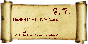 Hadházi Tímea névjegykártya